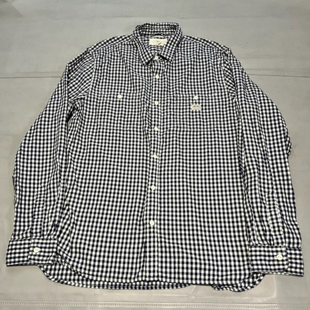 VTG Denim Supply Ralph Lauren Men XXL Gingham Check Plaid Button Flannel Shirt-